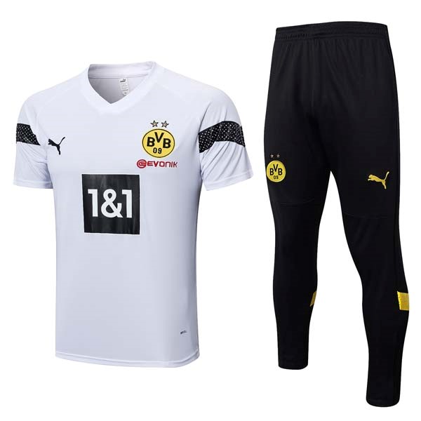 Maglia Borussia Dortmund Set Completo 2023-2024 Bianco Nero